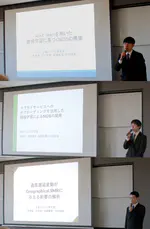Mr. Okawa, Mr. Kurihara, and Mr. Takebayashi gave their graduation research presentaions